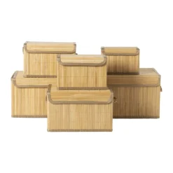 Xenos Manden|Manden-Bamboe mandenset - bruin - set van 6