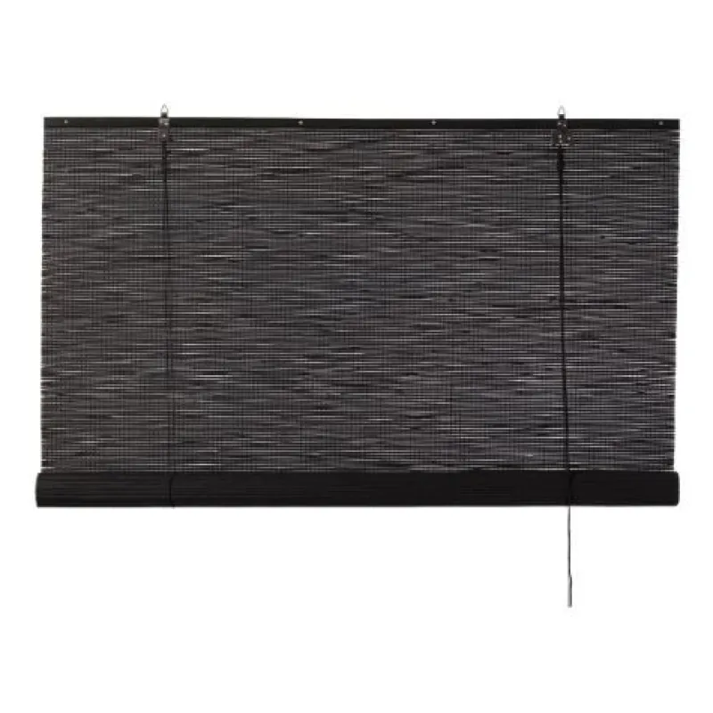 Xenos Rolgordijnen-Bamboe rolgordijn - zwart - 90x180 cm