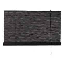 Xenos Rolgordijnen-Bamboe rolgordijn - zwart - 150x180 cm