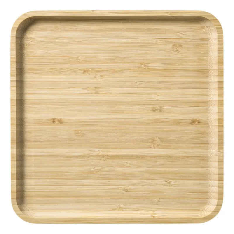 Xenos Dienbladen-Bamboe tray vierkant - bruin - 1.8x24.5x24.5 cm
