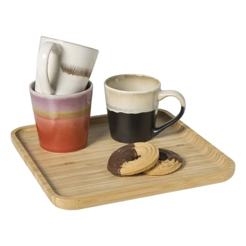 Xenos Dienbladen-Bamboe tray vierkant - bruin - 1.8x24.5x24.5 cm