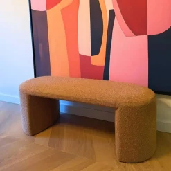 Xenos Bankjes-Bank Sara bouclé - bruin - 45x120x44 cm
