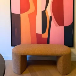 Xenos Bankjes-Bank Sara bouclé - bruin - 45x120x44 cm