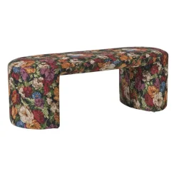 Xenos Bankjes-Bankje bouquet - rood/paars/zwart - 44x120x45 cm