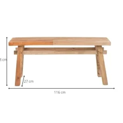 Xenos Bankjes-Bankje recycle Ubud - hout - 116 cm