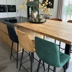 Xenos Barkrukken-Barkruk velvet - oker - 100x50x41.5 cm