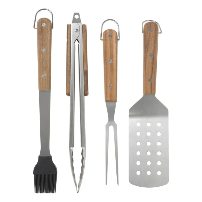 Xenos Barbecue-BBQ spatel - RVS/hout - 29.7 cm