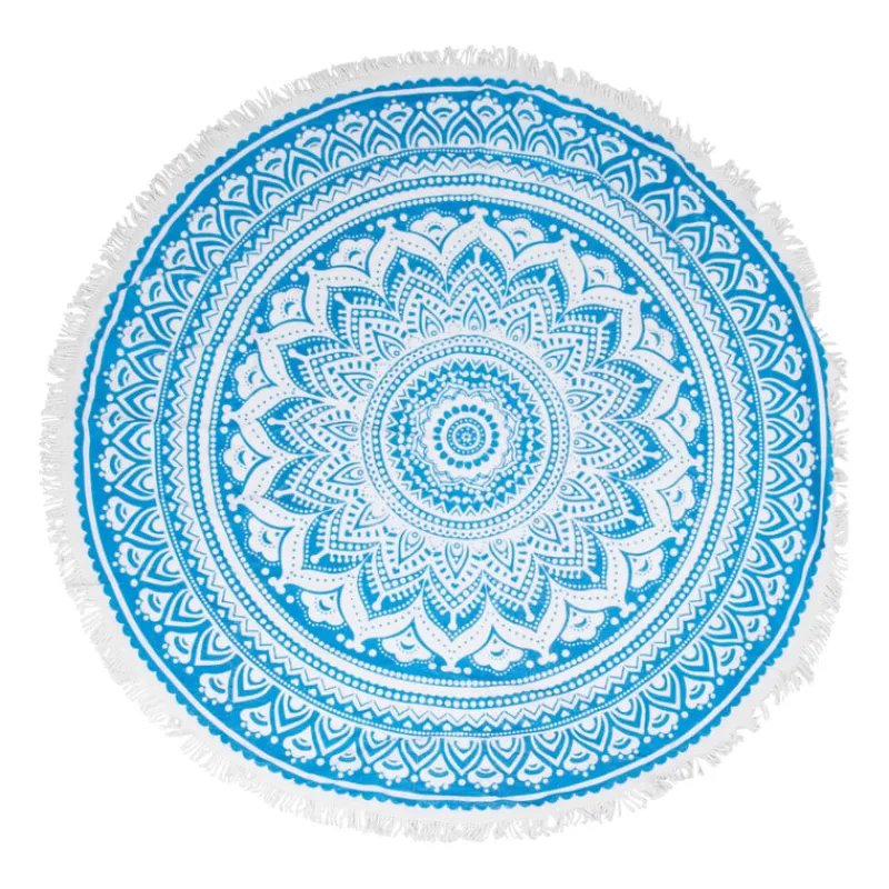 Xenos Strandaccessoires-Beachplaid rondo indian blue - blauw - 145 cm