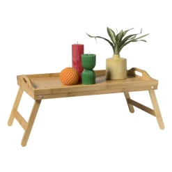 Xenos Dienbladen-Bed dienblad - bamboe - 31x58x22 cm