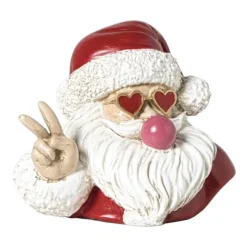 Xenos Kerstfiguren-Beeldje kerstman met kauwgom - rood/wit - 8x10x7.5 cm