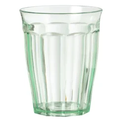 Xenos Buitenservies|Waterglazen-Beker met facetten - groen - 450 ml