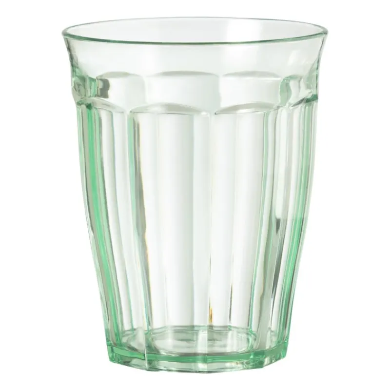 Xenos Buitenservies|Waterglazen-Beker met facetten - groen - 450 ml