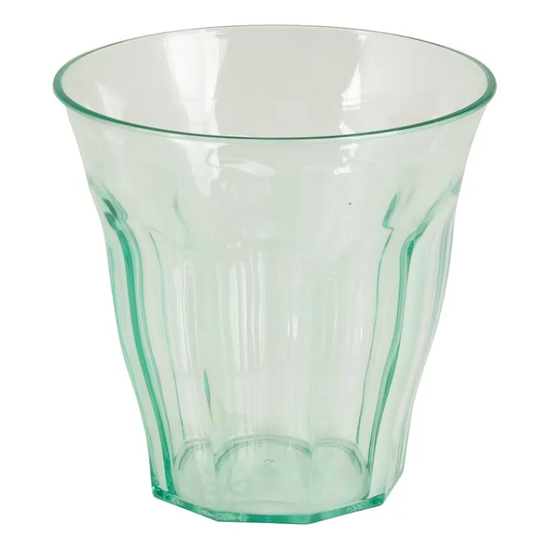 Xenos Buitenservies|Waterglazen-Beker met facetten - groen - 250 ml