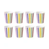 Xenos Wegwerpservies-Bekers gestreept - 250 ml - set van 8