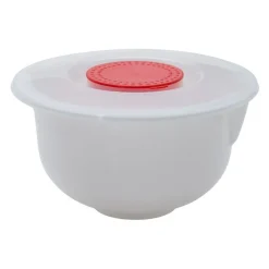 Xenos Bakgerei-Beslagkom met deksel - 24 cm - wit
