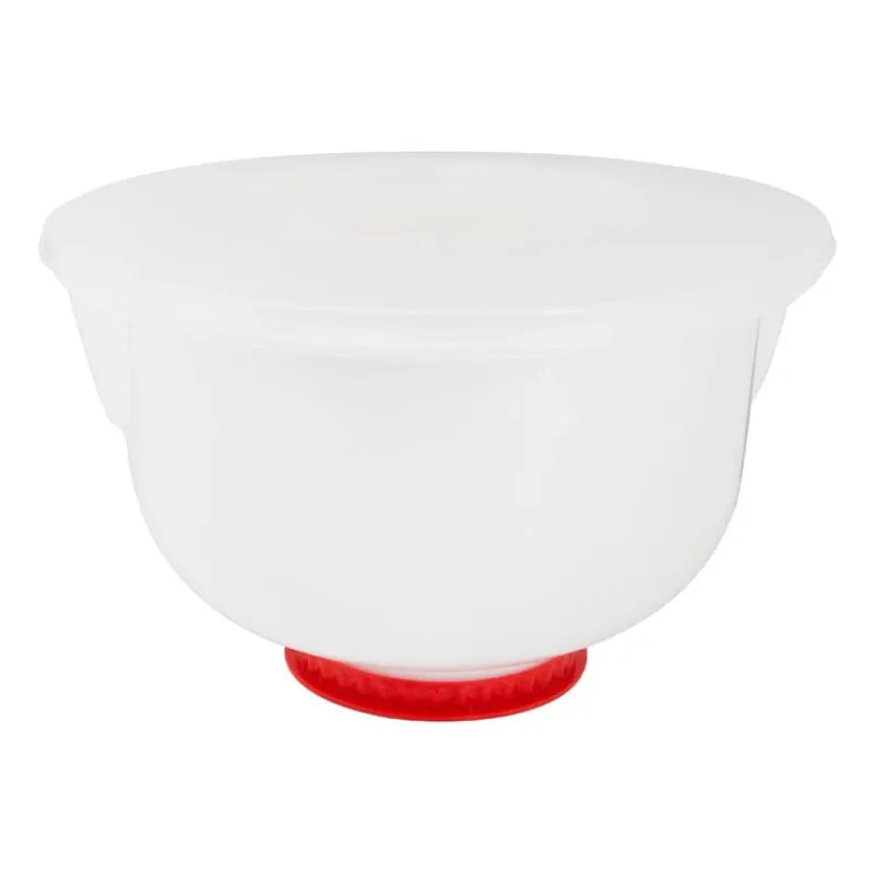 Xenos Bakgerei-Beslagkom met deksel - 24 cm - wit