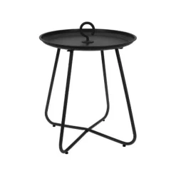 Xenos Bijzettafels-Bijzettafel antraciet - metaal - ø40x46 cm