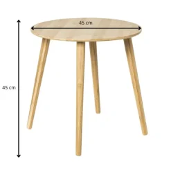 Xenos Bijzettafels-Bijzettafel bamboe Manou - naturel - ø45x45 cm