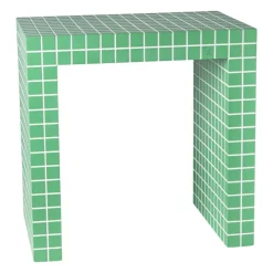 Xenos Bijzettafels-Bijzettafel checks - groen - 48x48x32 cm