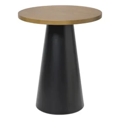 Xenos Bijzettafels-Bijzettafel Chico - bruin/zwart - ø39.5x48.5 cm