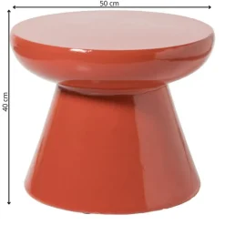 Xenos Bijzettafels-Bijzettafel conisch - rood - ø50x40 cm