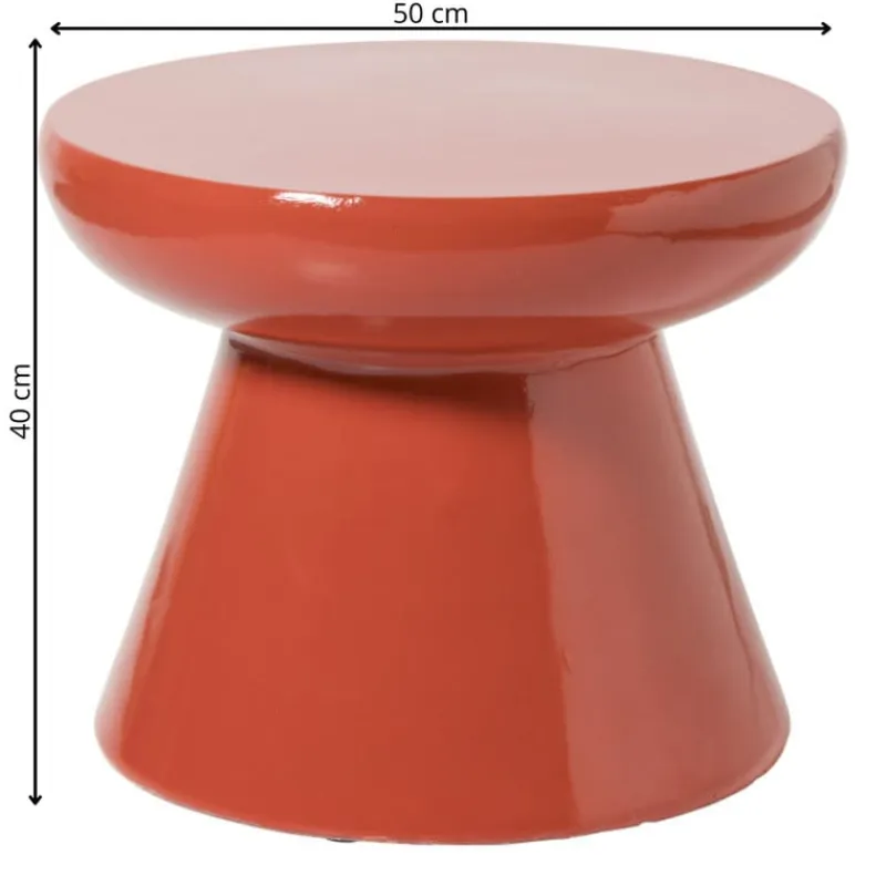 Xenos Bijzettafels-Bijzettafel conisch - rood - ø50x40 cm