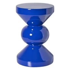 Xenos Bijzettafels-Bijzettafel diabolo - blauw - ø33x50 cm