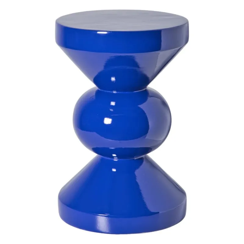 Xenos Bijzettafels-Bijzettafel diabolo - blauw - ø33x50 cm
