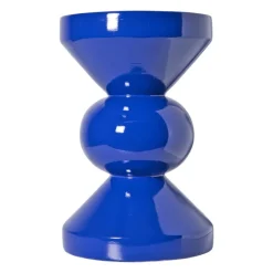 Xenos Bijzettafels-Bijzettafel diabolo - blauw - ø33x50 cm
