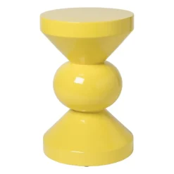 Xenos Bijzettafels-Bijzettafel diabolo - geel - ø33x50 cm