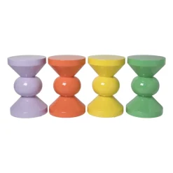 Xenos Bijzettafels-Bijzettafel diabolo - geel - ø33x50 cm
