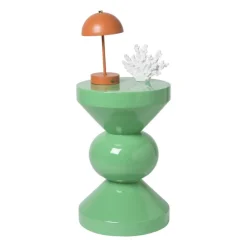 Xenos Bijzettafels-Bijzettafel diabolo - groen - ø33x50 cm