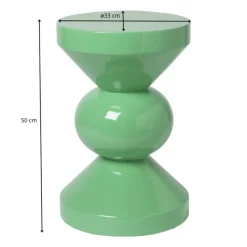 Xenos Bijzettafels-Bijzettafel diabolo - groen - ø33x50 cm