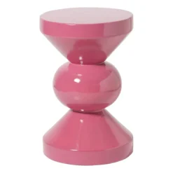 Xenos Bijzettafels-Bijzettafel diabolo - roze - ø33x50 cm