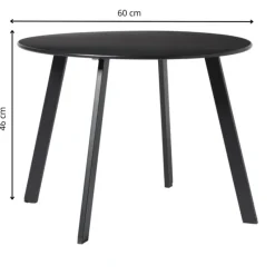 Xenos Bijzettafels-Bijzettafel Diego klein - zwart - ø60x46 cm