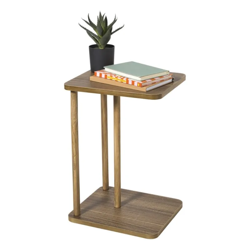 Xenos Bijzettafels-Bijzettafel Ella - bruin - 56x38x33 cm