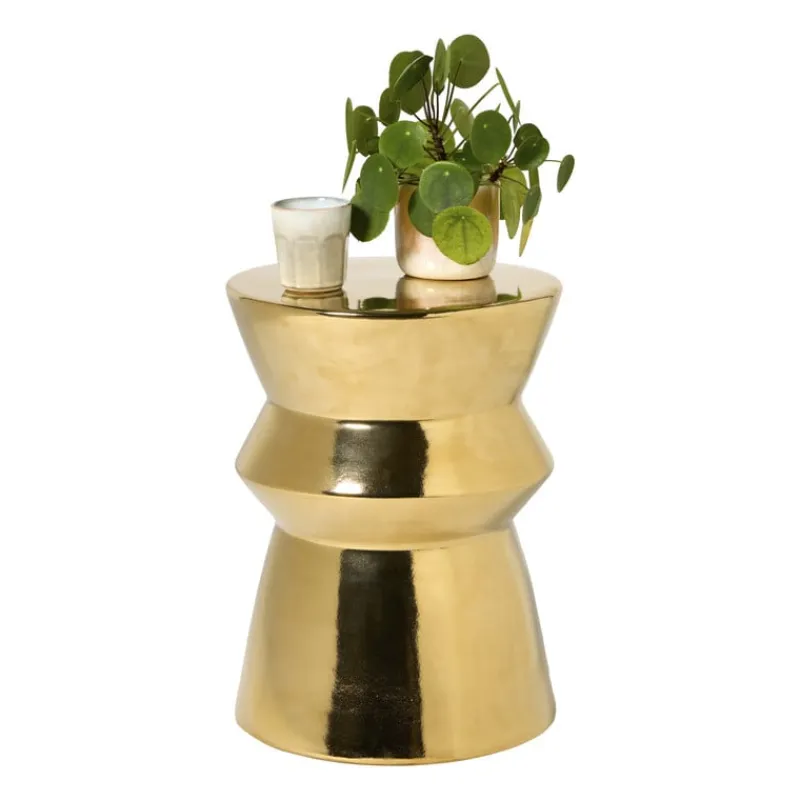 Xenos Bijzettafels-Bijzettafel gold - goudkleurig - ø33x44 cm