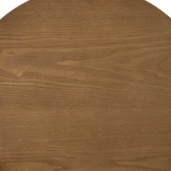 Xenos Bijzettafels-Bijzettafel Japandi rond - bruin - ø40x50 cm