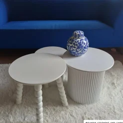 Xenos Bijzettafels-Bijzettafel Julia - wit - ø40x40 cm