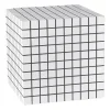 Xenos Bijzettafels-Bijzettafel kubus checks - wit - 30x30x30 cm