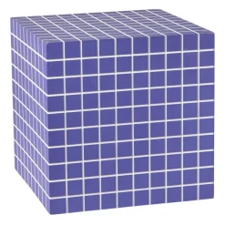 Xenos Bijzettafels-Bijzettafel kubus checks - paars - 30x30x30 cm