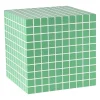 Xenos Bijzettafels-Bijzettafel kubus checks - groen - 30x30x30 cm