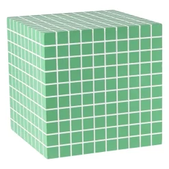 Xenos Bijzettafels-Bijzettafel kubus checks - groen - 30x30x30 cm