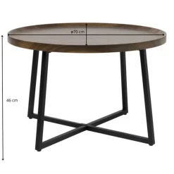 Xenos Bijzettafels-Bijzettafel Max - MDF/metaal - ø70x46 cm