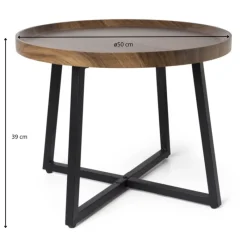 Xenos Bijzettafels-Bijzettafel Max - MDF/metaal - ø50x39 cm