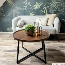 Xenos Bijzettafels-Bijzettafel Max - MDF/metaal - ø50x39 cm