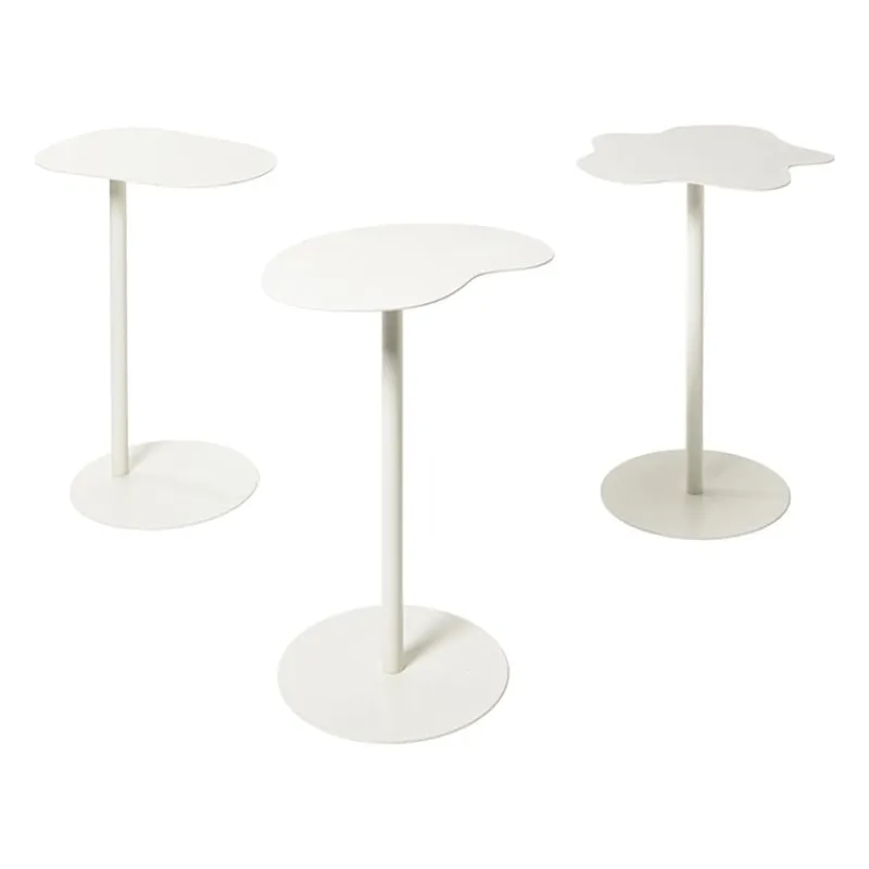 Xenos Bijzettafels-Bijzettafel Mica organisch - wit - 53x35x26 cm
