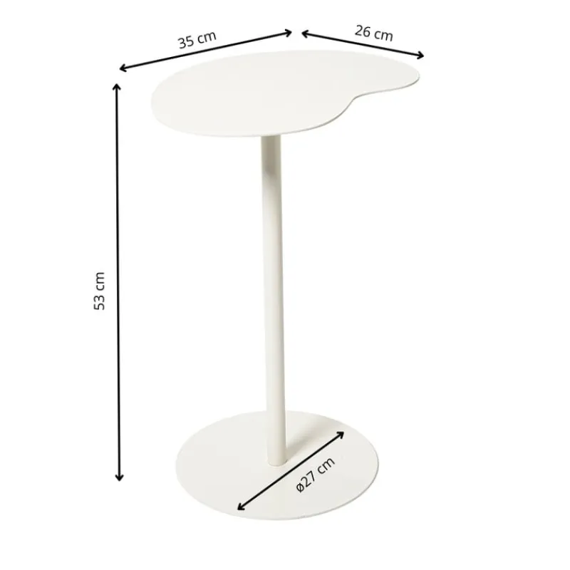 Xenos Bijzettafels-Bijzettafel Mica organisch - wit - 53x35x26 cm