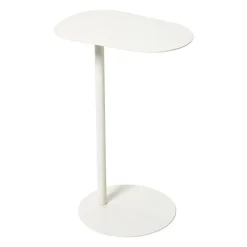 Xenos Bijzettafels-Bijzettafel Mica ovaal - wit - 53x35x25 cm