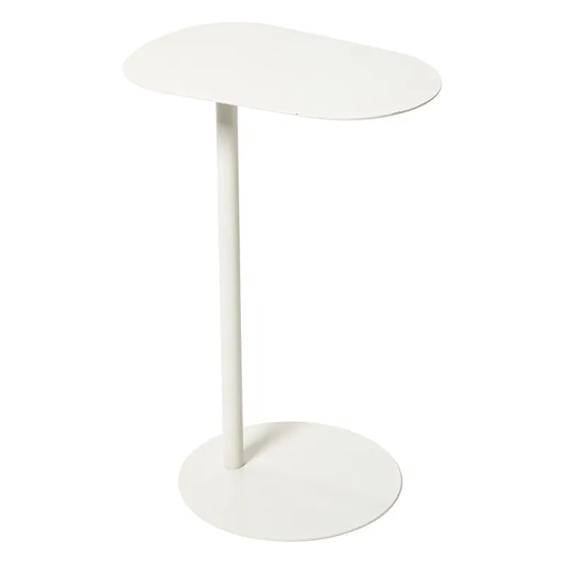 Xenos Bijzettafels-Bijzettafel Mica ovaal - wit - 53x35x25 cm